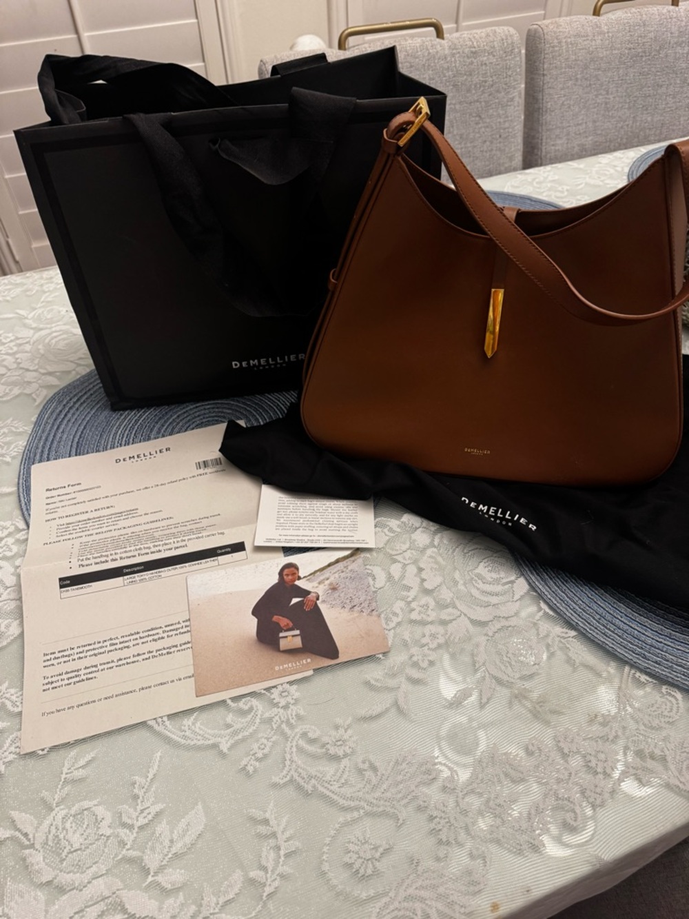 Demellier Tokyo Mocha/Brown Leather Bag